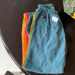 Aviator Nation Women’s Sweatpants 6-Stripe- Serape Blue